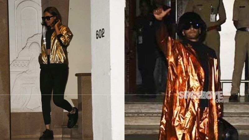 Ranveer Singh-Deepika Padukone Twin In Shiny Foiled Outfits; Fans Call Them A Combo Of ‘Ferrero Rocher And Lindt’