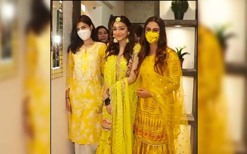 Rhea Chakraborty Attends Rumi Jaffery's Daughter's Mehendi Ceremony With Her Chehre Co-Star Krystle D'Souza; Duo Twin In Yellow -WATCH VIDEO