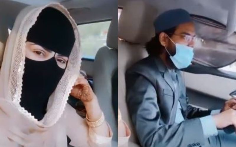 New Bride Sana Khan Spends Some Quality Time With Hubby Mufti Anas As They Head Out For A Romantic Drive - VIDEO