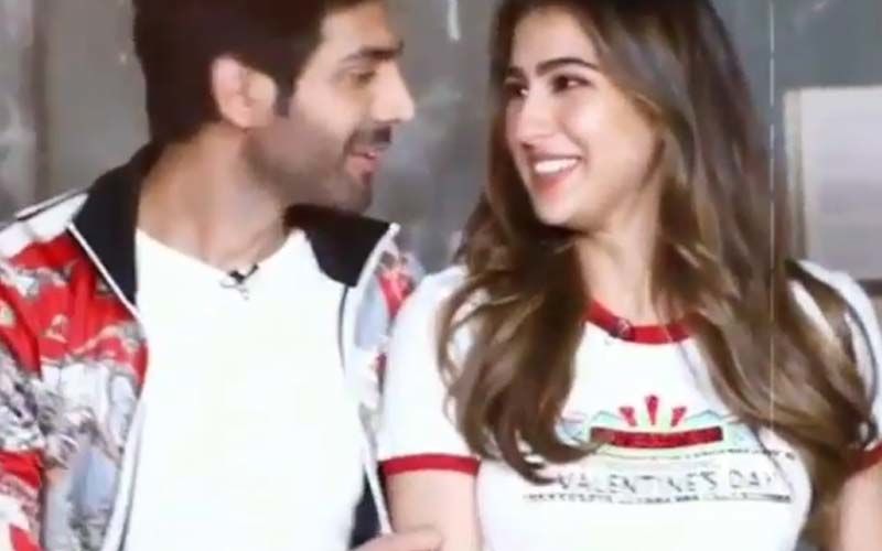 Sara Ali Khan Gets Kartik Aaryan To Hold Her Waist While He's Busy Talking; Video Is Next Level Adorbs - WATCH