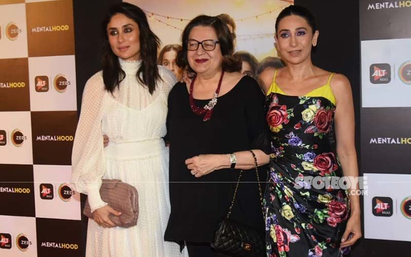 Mentalhood Screening: Kareena Kapoor Khan And Mommy Babita Flank Karisma Kapoor On The Red Carpet - Winsome Kapoor Threesome