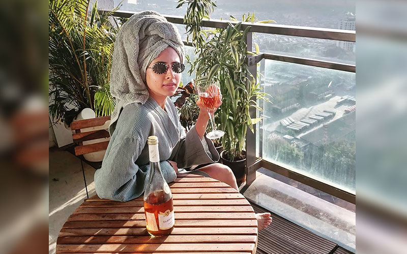 Sargun Mehta Enjoys A Drink Amid Lockdown, Shares Pics