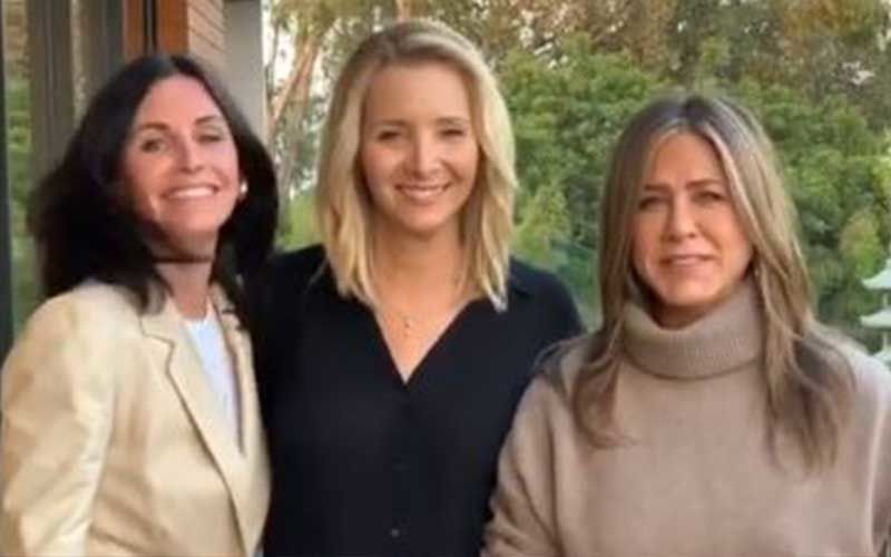 Monica, Rachel and Phoebe Reunite; Courteney Cox, Lisa Kudrow And Jennifer Aniston Say ‘Friends Don’t Let Friends Skip Elections’-WATCH