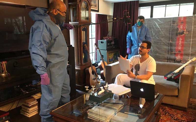 Filmmaker Ali Abbas Zafar Shares Pics Of Saif Ali Khan At His House During A Dubbing Session Of Tandav; Gives A Sneak-Peek Of ‘The New Way Of Working’