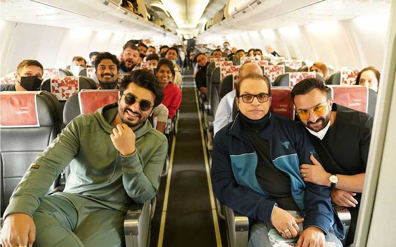 Bhoot Police: Arjun Kapoor To Kick-Start Last Schedule Of The Film With Saif Ali Khan In Jaisalmer; Shares An Aeroplane Pic With The Team