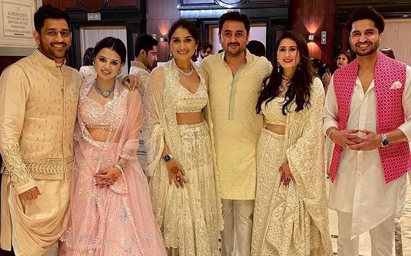 Jassie Gill Gets Clicked With MS Dhoni And Wife Sakshi; Stars Dazzle In Wedding Outfits