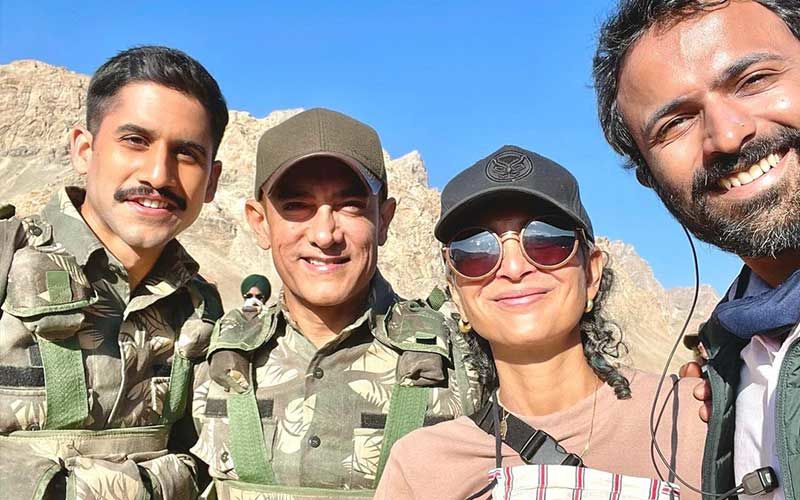 Laal Singh Chaddha: Aamir Khan And Kiran Rao Are All Smiles As They Pose For A Photo While Working Together Post Divorce Announcement; Chaitanya Akkineni Shares Pic