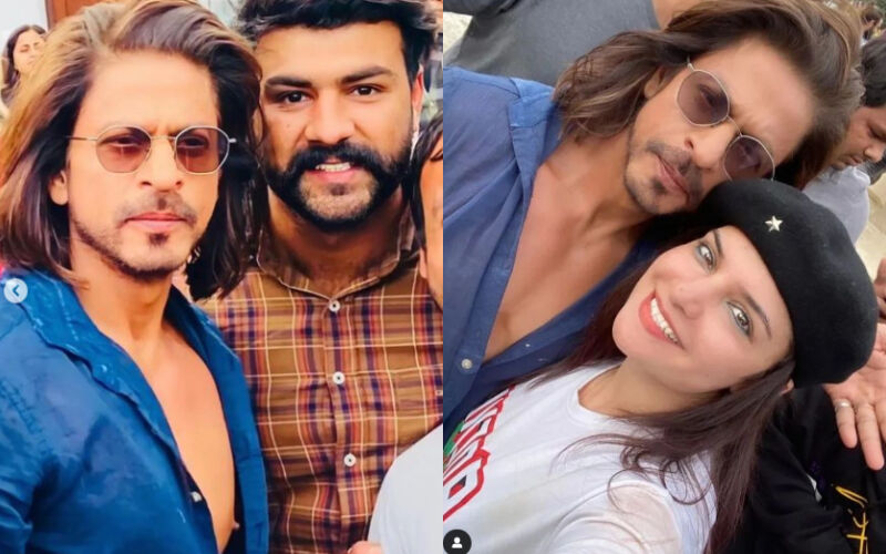 VIRAL! Shah Rukh Khan, In Long Hair, Looks Dapper As He Poses With Fans  After Wrapping