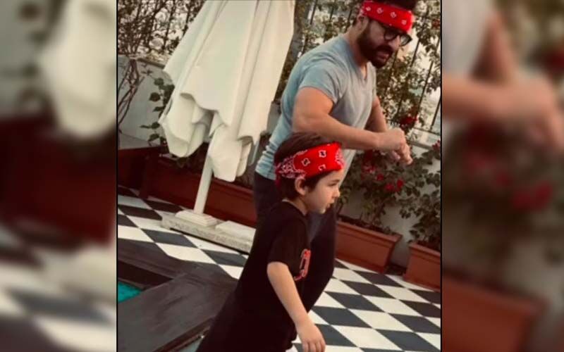 Kareena Kapoor Khan Treats Fans With An Unseen Pic Of Saif Ali Khan And Taimur Ali Khan 'Twinning And Winning' In Red Bandana