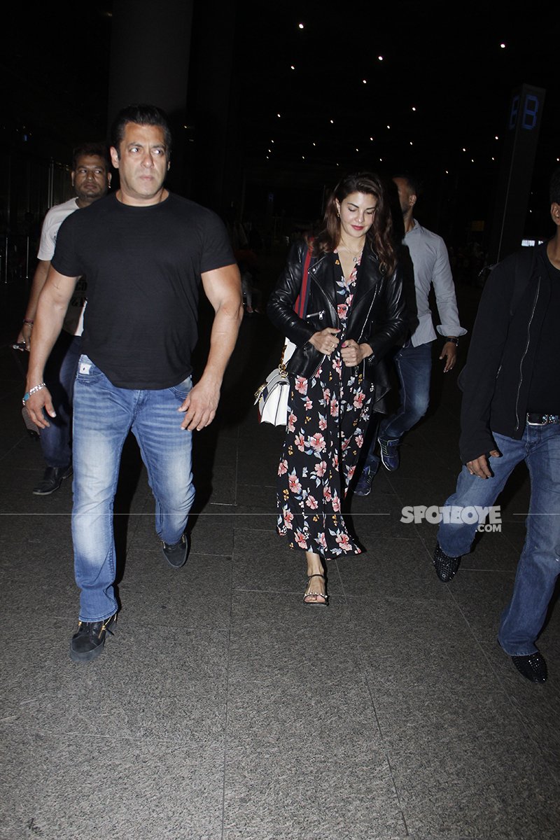 Salman Khan And Jacqueline Fernandez Arrive From Abu Dhabi Salman Khan And Jacqueline Fernandez Arrive From Abu Dhabi
