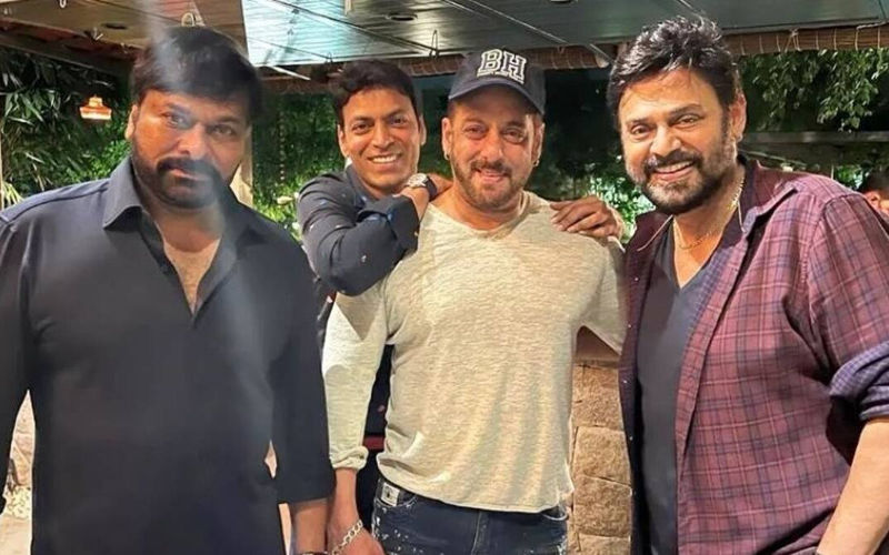 WOW! Salman Khan Chills With South Actors Chiranjeevi And Venkatesh Daggubati At JC Pavan Reddy's House In Hyderabad- See Pictures