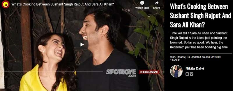 Sara Ali Khan Sushant Singh Rajput