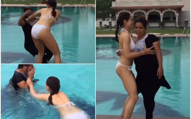 Sara Ali Khan TROLLED For Playing A Prank Of Pushing Her Staff Member Into  A Pool;