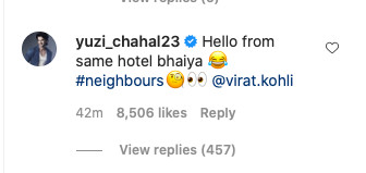 Virat comment section