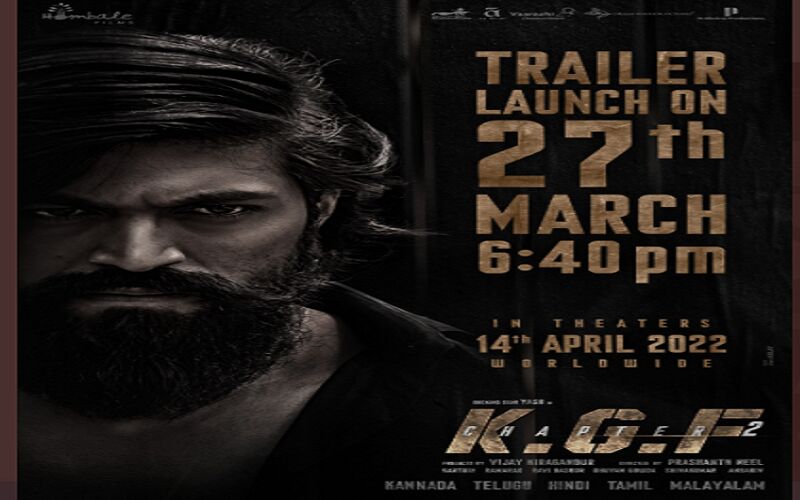KGF Chapter 2 Trailer Release Date OUT: Yash And Sanjay Dutt Starrer Actioner's Trailer Will Be Released On March 27, NEW Intriguing Poster Will Leave You Excited