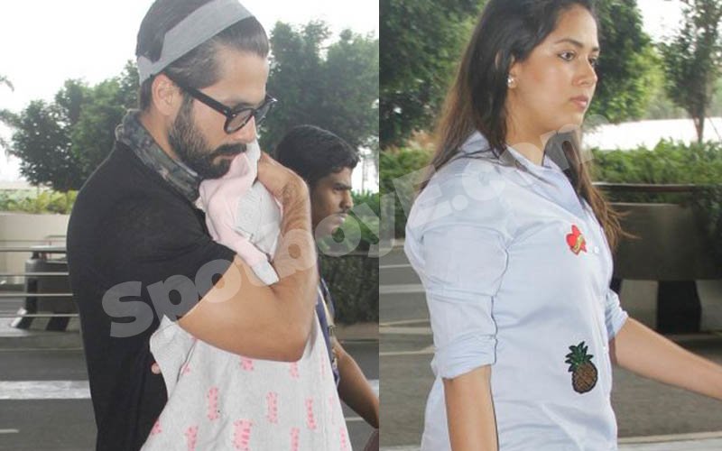 SPOTTED: Shahid Kapoor And Mira Rajput With Daughter Misha At The Airport