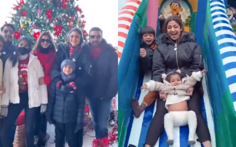 INSIDE Shilpa Shetty-Raj Kundra’s Fun-Filled Christmas 2021 Celebration With Their Kids And Friends In Mussoorie: SEE PICS  UP