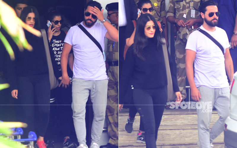 Lovebirds Shruti Haasan & Michael Corsale Hold Hands As They Return To The Bay