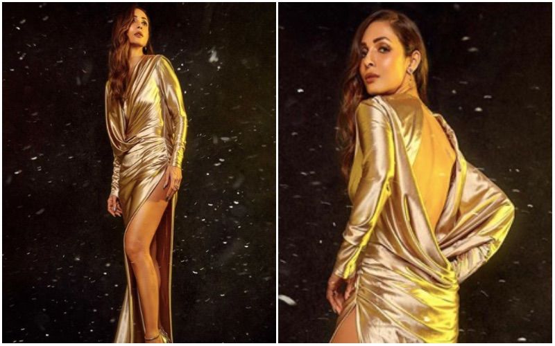 Malaika Arora Shines Bright Like 'Gold' In This Dangerously Thigh-High Slit Gown - PIC