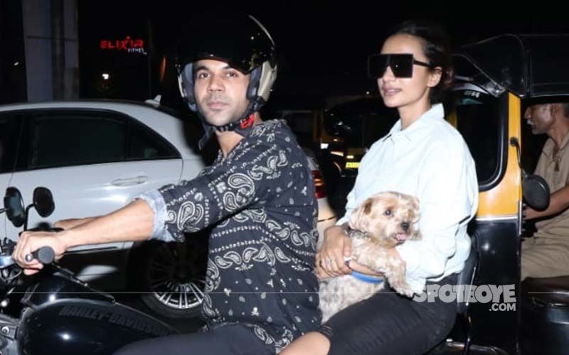 Rajkummar Rao Takes Girlfriend Patralekhaa And Their Pooch Out For A Ride On His New Beast