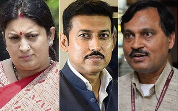 Smriti Irani Rajyavardhan Singh Rathore And Narendra Kumar Sinha