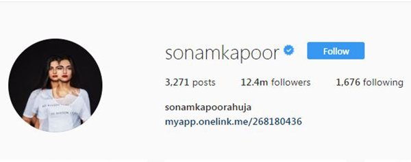 Sonam Kapoor Instagram