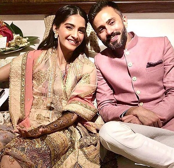 Sonam Kapoor With Anand Ahuja At Their Mehndi