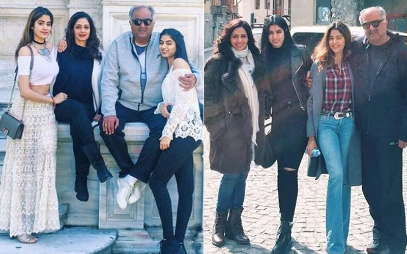 Sridevi With Daughters And Husband Boney Kapoor On Vacation