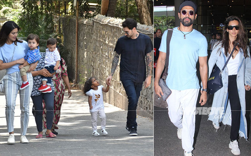 Celeb Spotting: Sunny Leone Chills With Hubby And Kids, Farhan-Shibani Return From Their European Sojourn
