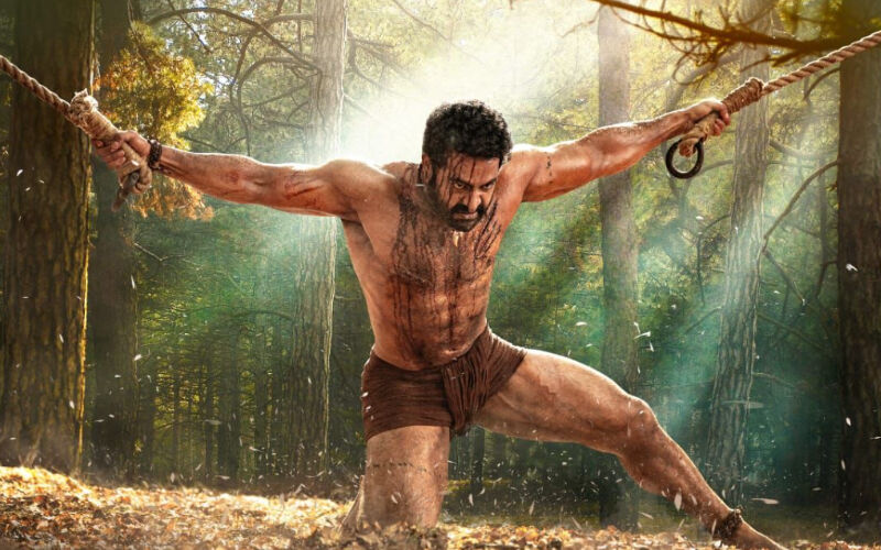 RRR New POSTER OUT: Jr NTR As Komaram Bheem, Tied With Ropes Looks Ferocious; Actor Flaunts His Jaw-Dropping Abs In This New Shirtless Avatar