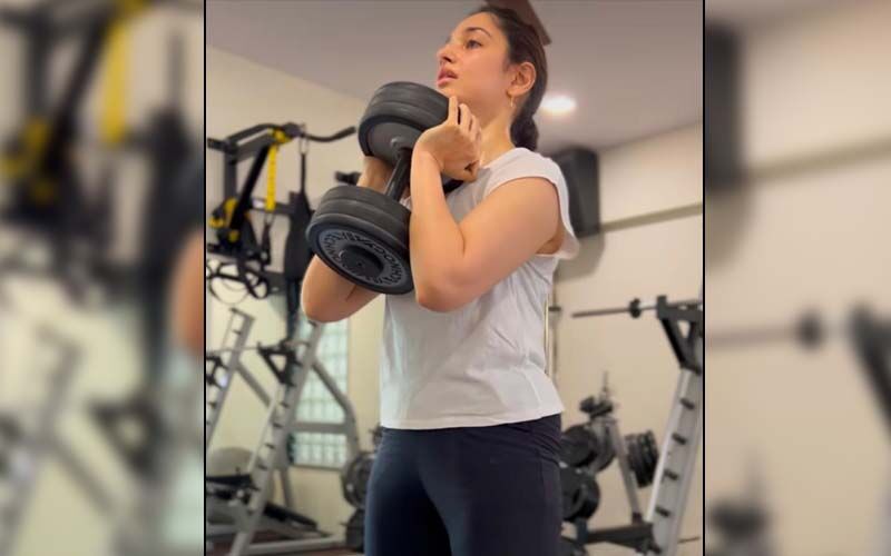 Tamannaah Bhatia Gives Fans Major Fitness Goals By Doing Heavy-Duty Squats With Dumbbells -WATCH VIDEO
