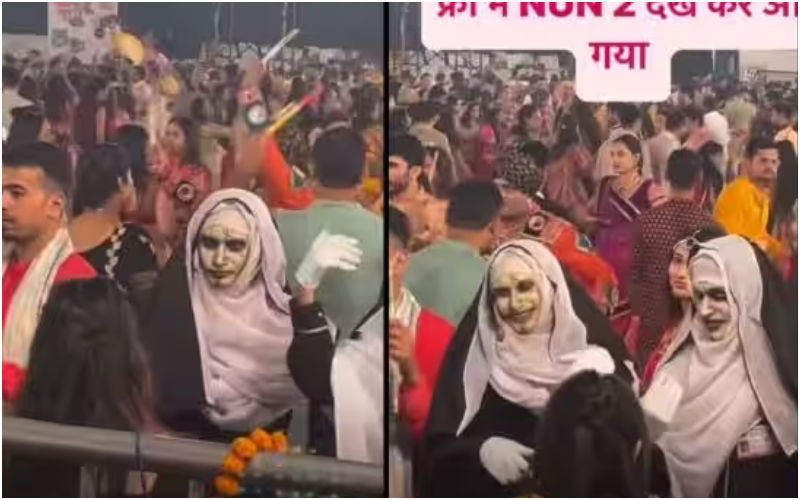 Navratri Or Halloween? Two People Dance In ‘The Nun’ Costumes During Garba Night; Here’s How Internet Users REACT!