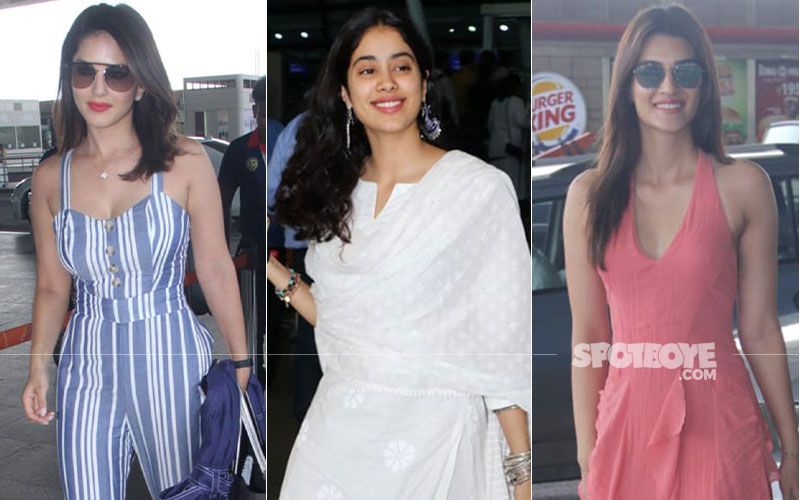 Sunny Leone, Janhvi Kapoor Or Kriti Sanon- Which Diva's Airport Look Impressed You The Most?
