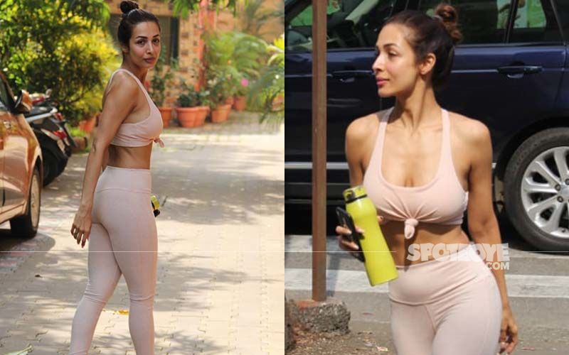 Malaika Arora Teams Nude Coloured Gym Wear With Flip Flops And We Can’t Stop Obsessing Over Her Look