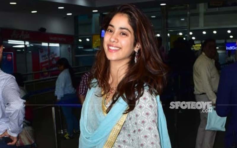 Dostana 2 On The Roll: Janhvi Kapoor Jets Off For Film's First Schedule, Oozes Grace In A Bright Blue Sharara