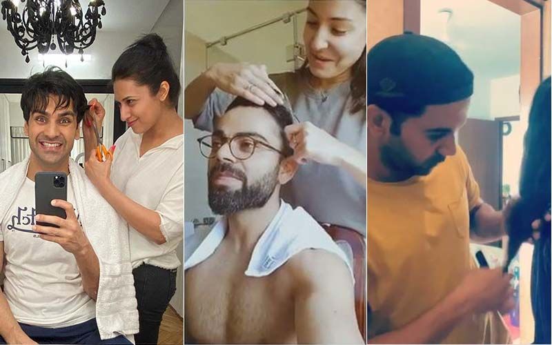 Divyanka Tripathi, Anushka Sharma, Rajkummar Rao And Other Celebs Who Gave Their Partners A Brand New Haircut Amid Lockdown-PICS
