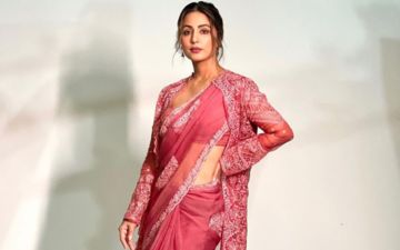 Hina Khan Impresses Fans With Her Desi Festivs Avatar; Drapes Sheer Organza Saree And Cape Jacket Ahead Of Navratri 2022 Celebrations-PICS INSIDE 