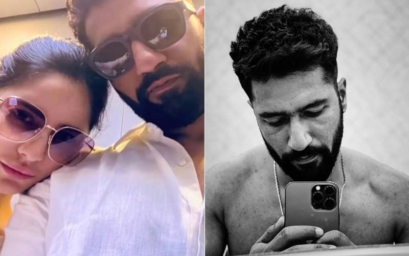 Katrina Kaif Leans On Hubby Vicky Kaushal's Shoulder In Latest Romantic Pics; Actor Goes Shirtless, Fans Call Him 'Hottie'