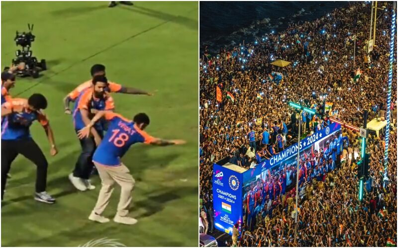 World Champions Team India's Victory Parade: Rohit Sharma-Virat Kohli's Dance; Massive Crowd Outside Wankhede - Here Are Some Special Moments For Fans!