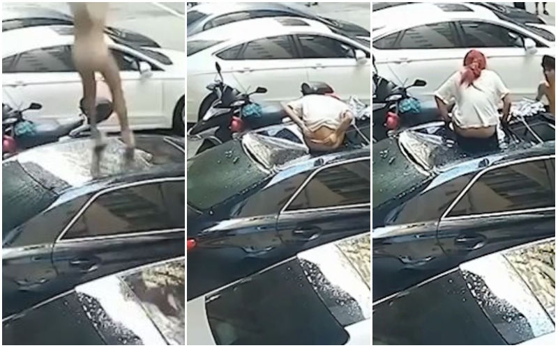 VIRAL! Balcony Sex Goes Terribly Wrong! Half-Naked Woman Falls While Having Sex With Partner Before Smashing Onto Car Roof