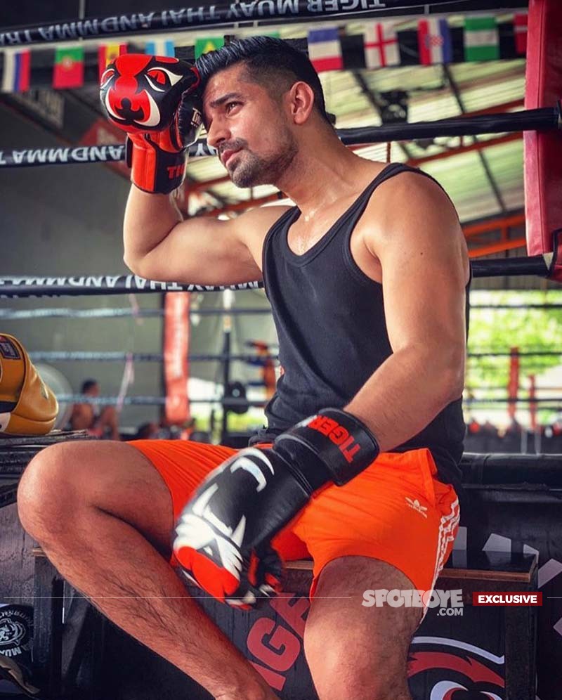 Vishal Singh doing Muay Thai