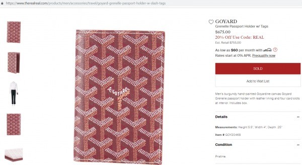 Goyard Grenelle Passport Cover