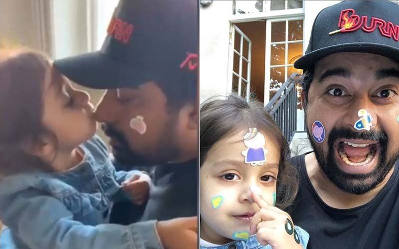 Rannvijay Singha’s Daughter Showers Him With Adorable Kisses As She Removes Funky Stickers From His Face