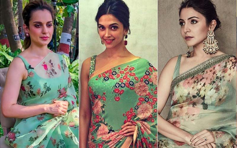 Deepika Padukone, Kangana Ranaut, Anushka Sharma; Beauties That Rocked The Green Floral Saree Look