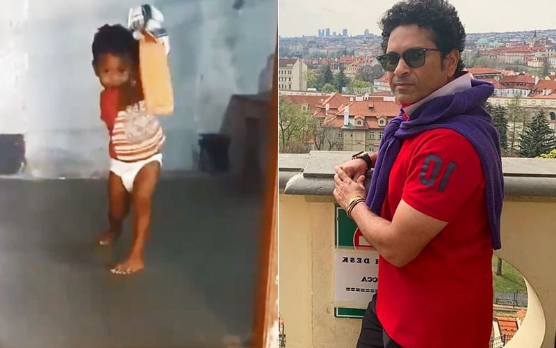 Is Sachin Tendulkar 2.0 In The Making? Nappy Baby Plays The Perfect Cover Drive, Just Like The Master Blaster