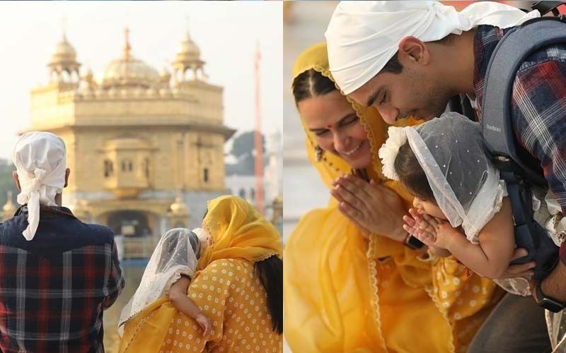 Neha Dhupia, Angad Bedi Spotted At The Golden Temple, 1-Yr-Old Mehr Offers Prayers With Folded Hands
