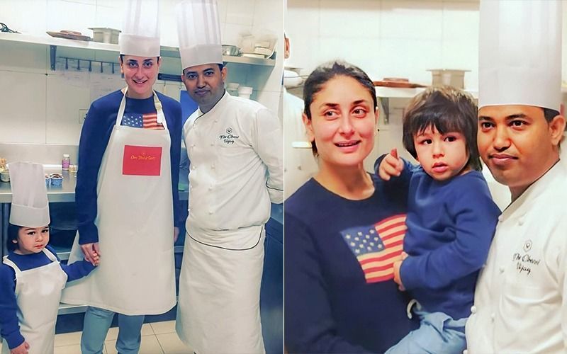 Taimur Ali Khan Makes Ice Cream For Mommy Kareena Kapoor Khan As The Duo Don A Chef's Hat