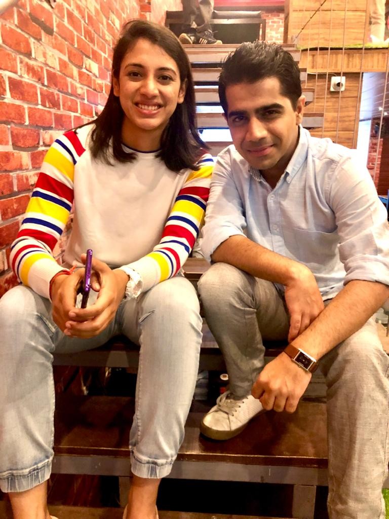 Manish Batavia with Smriti Mandhana