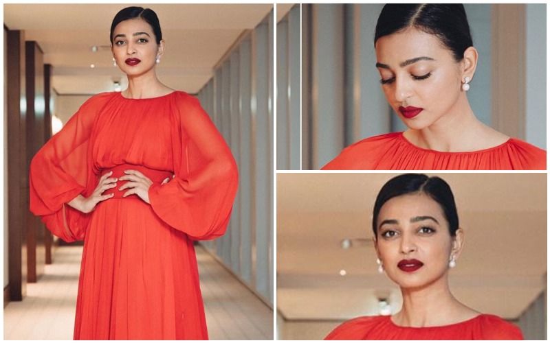 FASHION CULPRIT OF THE DAY: Radhika Apte, Your Bold Lips And The Tangerine Gown Are A Mismatch!