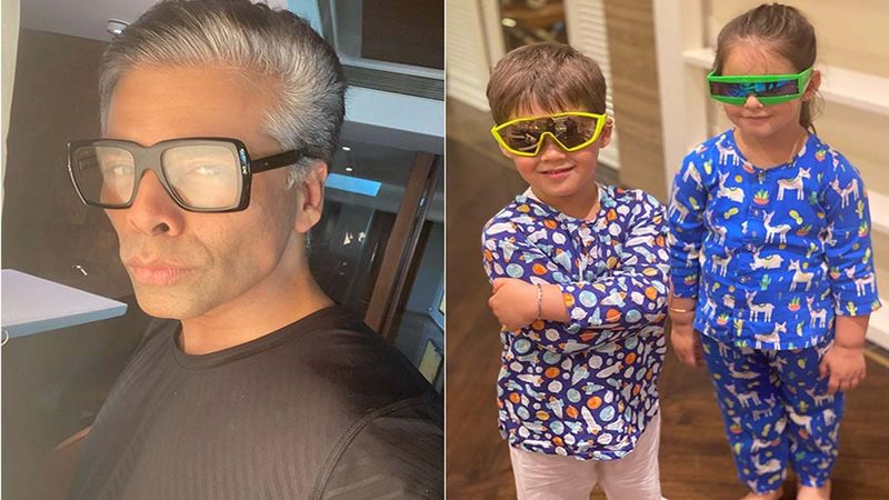 Karan Johar Shares Picture Of His Twins Roohi And Yash Johar Sporting Colourful Shades; Calls Them ‘My Baby Rappers’